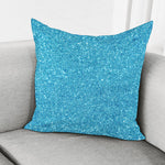 Ocean Blue Glitter Artwork Print (NOT Real Glitter) Pillow Cover