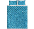 Ocean Blue Glitter Artwork Print (NOT Real Glitter) Quilt Bed Set