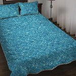 Ocean Blue Glitter Artwork Print (NOT Real Glitter) Quilt Bed Set