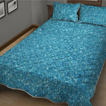 Ocean Blue Glitter Artwork Print (NOT Real Glitter) Quilt Bed Set