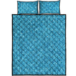 Ocean Blue Glitter Artwork Print (NOT Real Glitter) Quilt Bed Set