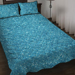 Ocean Blue Glitter Artwork Print (NOT Real Glitter) Quilt Bed Set