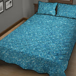 Ocean Blue Glitter Artwork Print (NOT Real Glitter) Quilt Bed Set