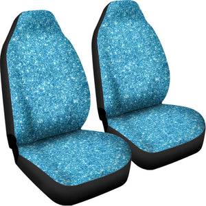 Ocean Blue Glitter Artwork Print (NOT Real Glitter) Universal Fit Car Seat Covers