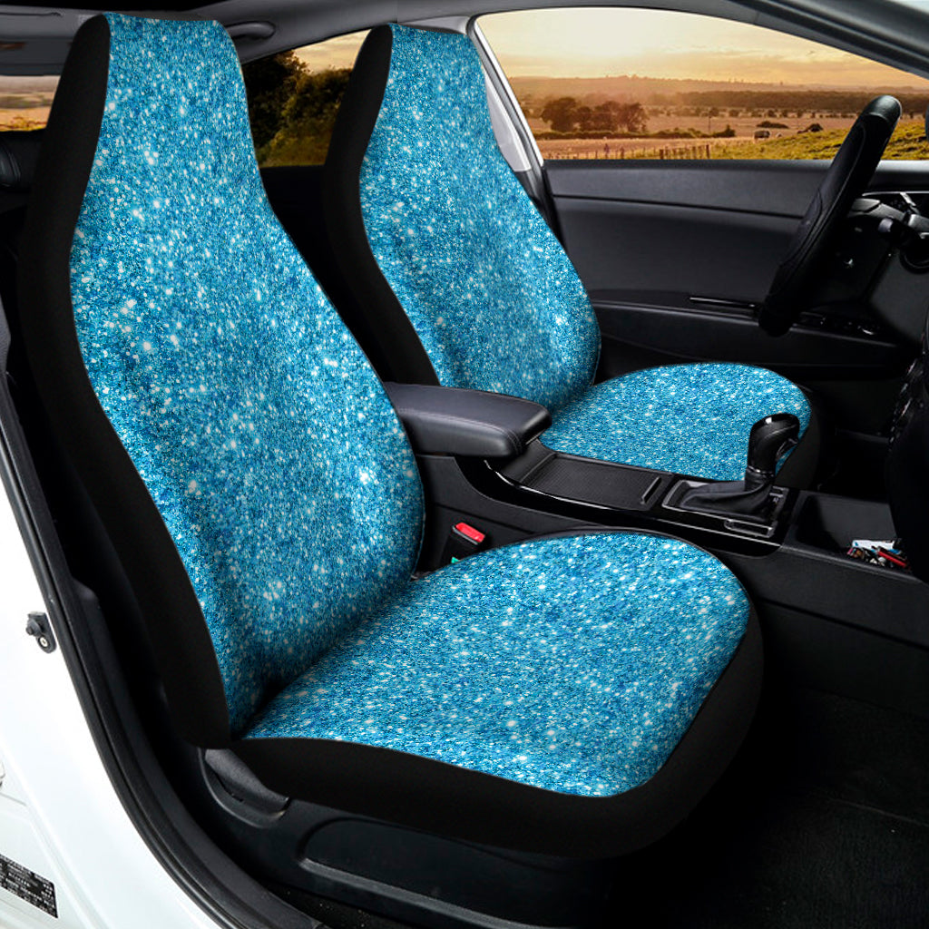 Ocean Blue Glitter Artwork Print (NOT Real Glitter) Universal Fit Car Seat Covers