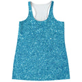 Ocean Blue (NOT Real) Glitter Print Women's Racerback Tank Top