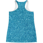 Ocean Blue Glitter Artwork Print (NOT Real Glitter) Women's Racerback Tank Top