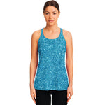 Ocean Blue Glitter Artwork Print (NOT Real Glitter) Women's Racerback Tank Top