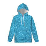 Ocean Blue Glitter Artwork Print Pullover Hoodie