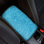 Ocean Blue Glitter Texture Print Car Center Console Cover