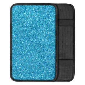 Ocean Blue Glitter Texture Print Car Center Console Cover