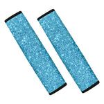 Ocean Blue Glitter Texture Print Car Seat Belt Covers