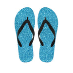 Ocean Blue Glitter Texture Print Flip Flops