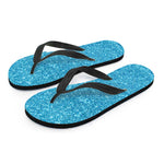 Ocean Blue Glitter Texture Print Flip Flops