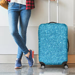 Ocean Blue Glitter Texture Print Luggage Cover