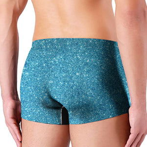 Ocean Blue Glitter Texture Print Men's Boxer Briefs