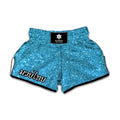 Ocean Blue (NOT Real) Glitter Print Muay Thai Boxing Shorts