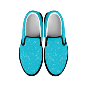 Ocean Bubble Pattern Print Black Slip On Shoes