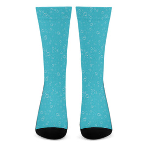 Ocean Bubble Pattern Print Crew Socks