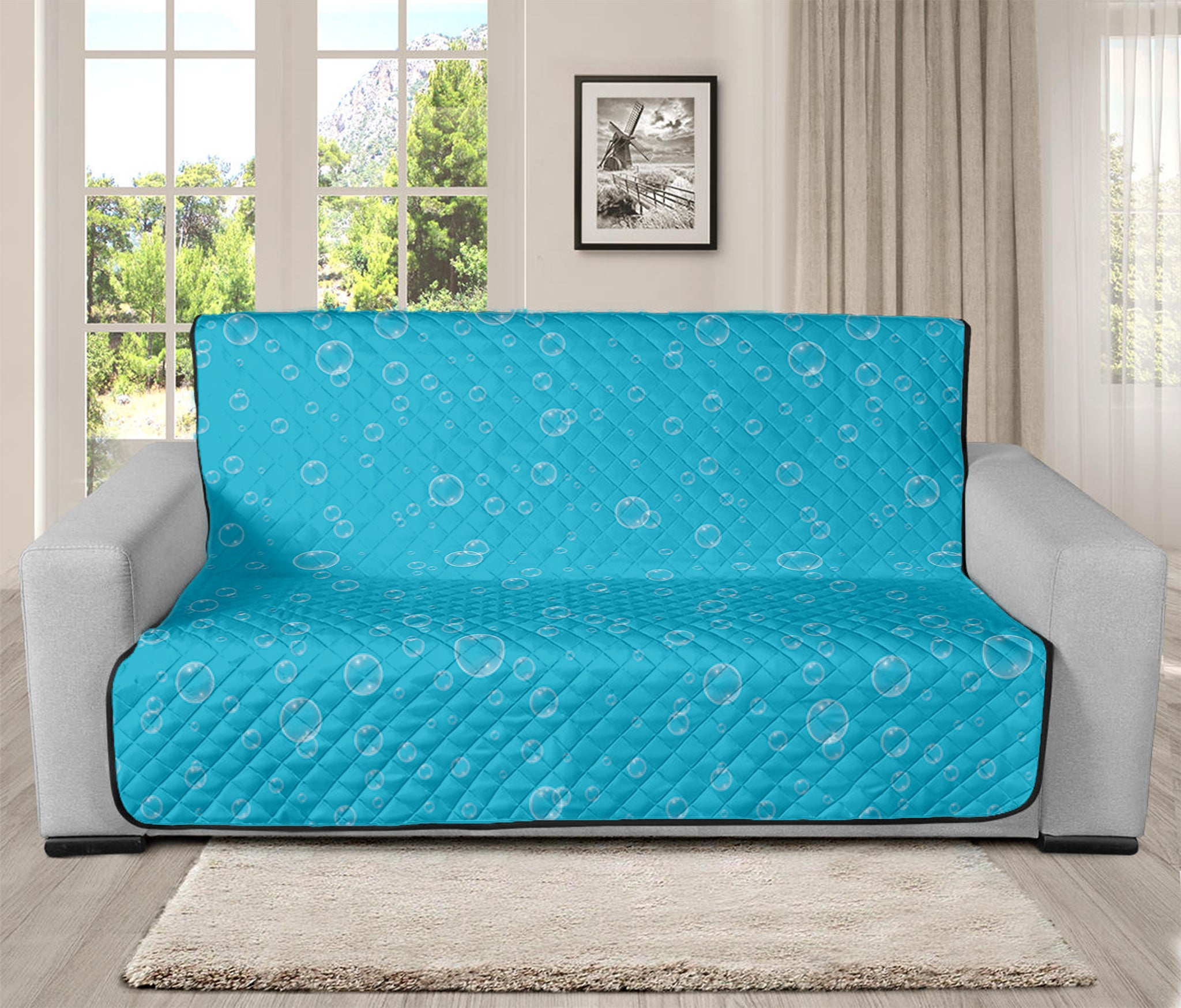 Ocean Bubble Pattern Print Futon Protector