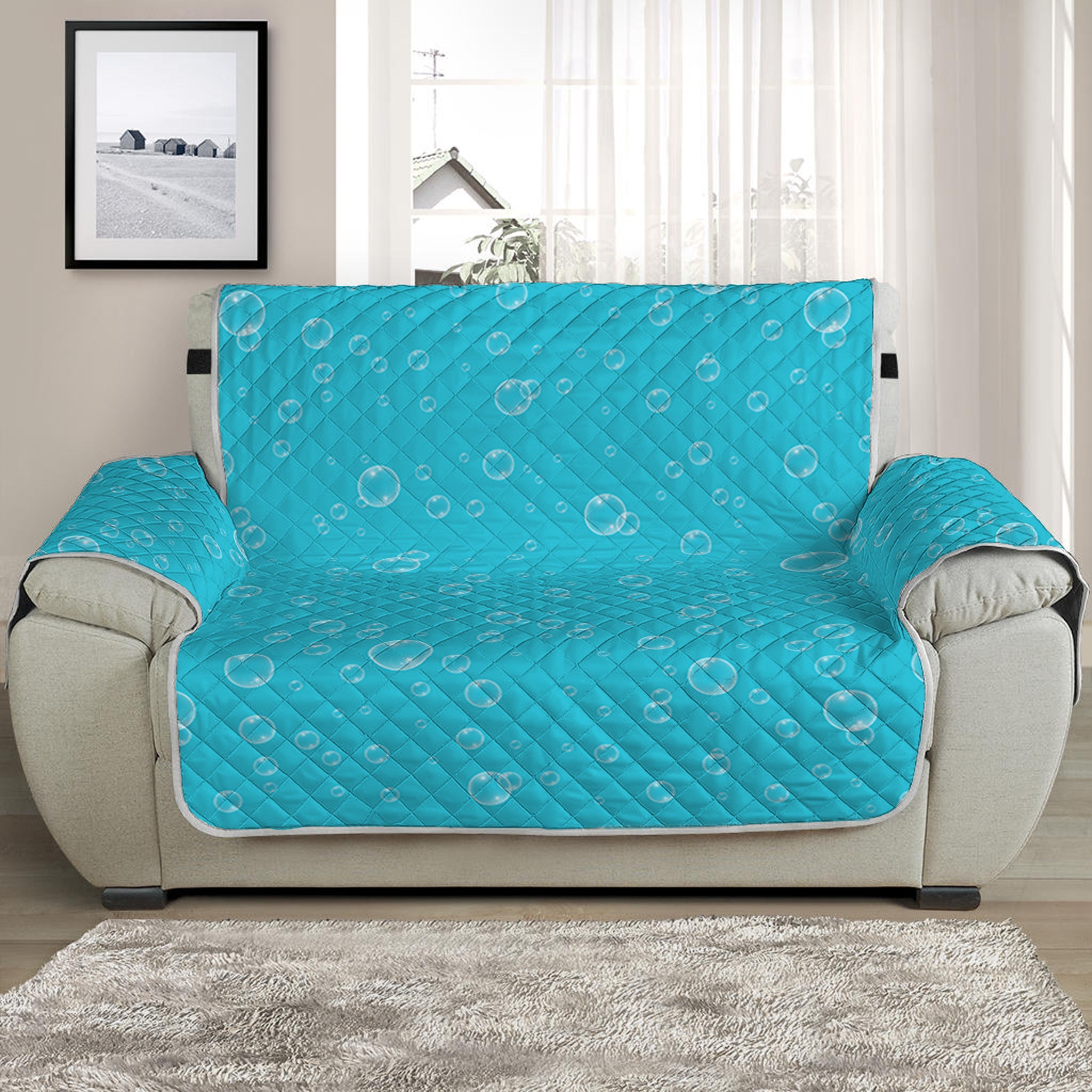 Ocean Bubble Pattern Print Half Sofa Protector