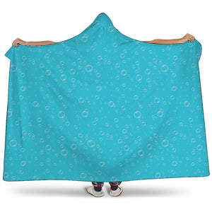 Ocean Bubble Pattern Print Hooded Blanket