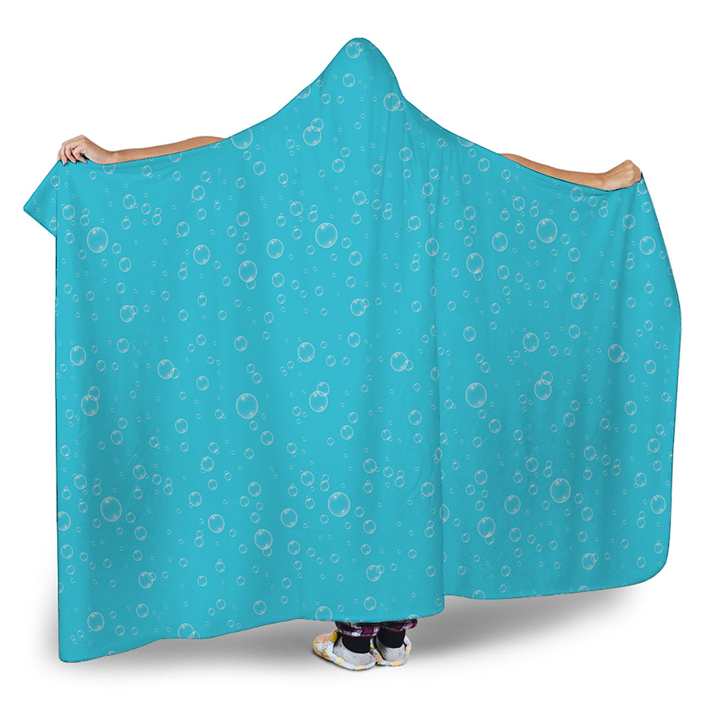 Ocean Bubble Pattern Print Hooded Blanket