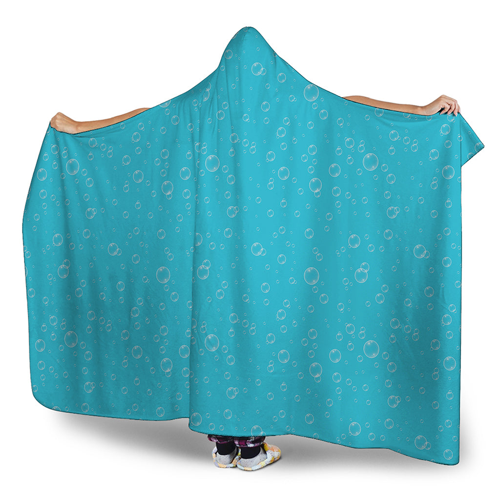 Ocean Bubble Pattern Print Hooded Blanket