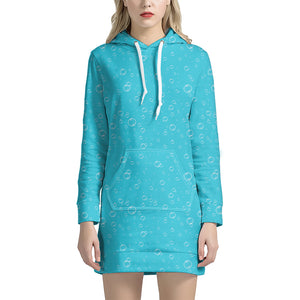 Ocean Bubble Pattern Print Hoodie Dress