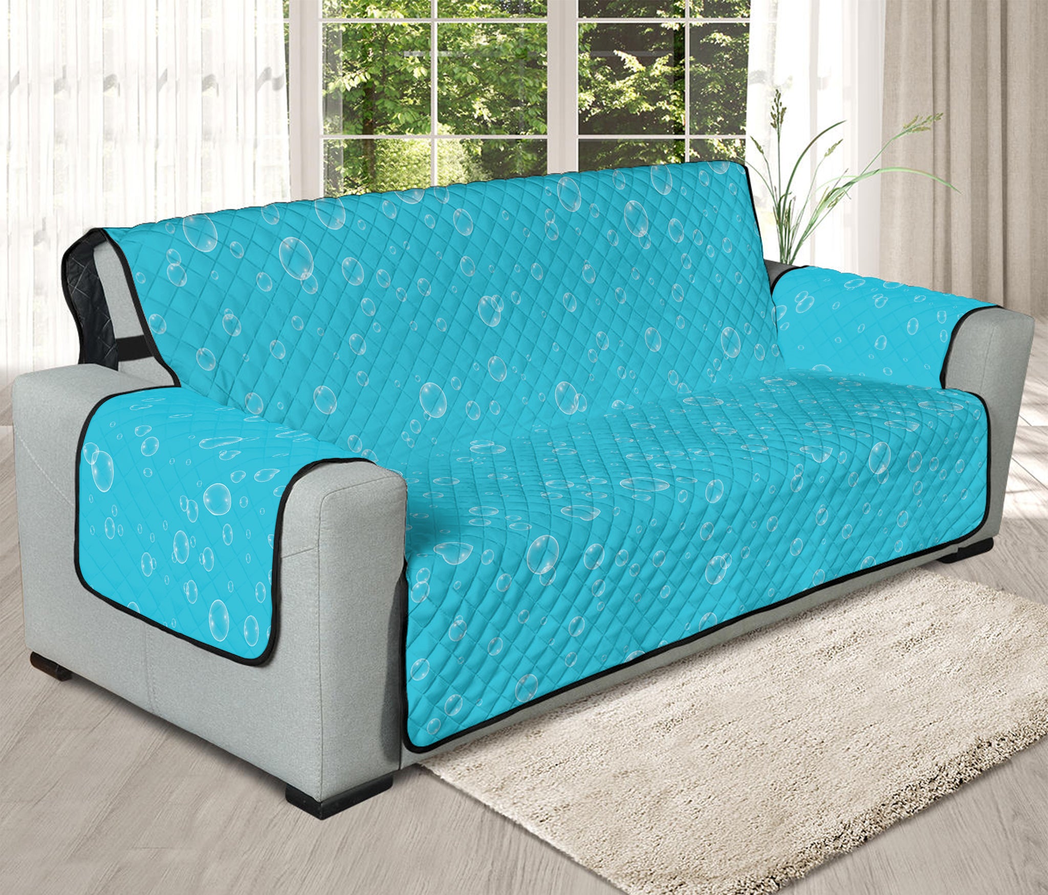 Ocean Bubble Pattern Print Oversized Sofa Protector