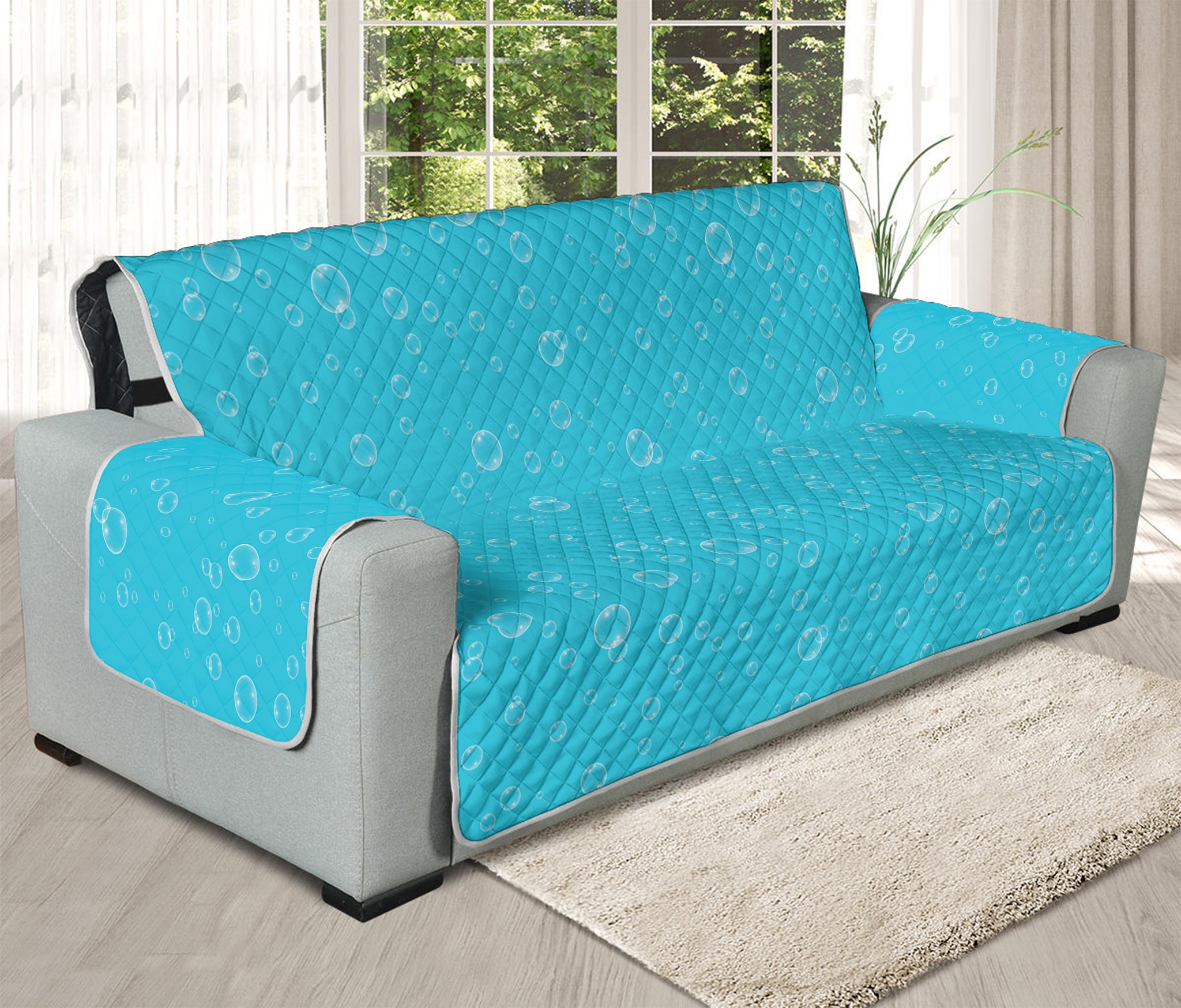 Ocean Bubble Pattern Print Oversized Sofa Protector