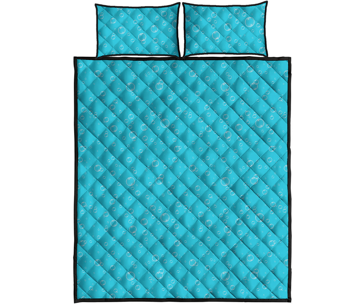 Ocean Bubble Pattern Print Quilt Bed Set