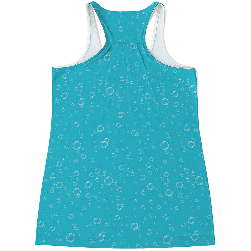 Ocean Bubble Pattern Print Women's Racerback Tank Top