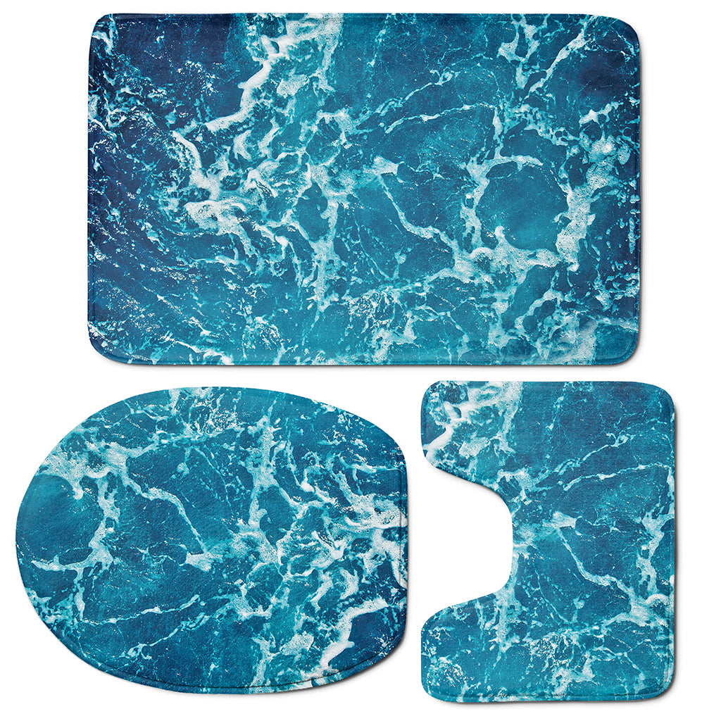 Ocean Surface Print 3 Piece Bath Mat Set