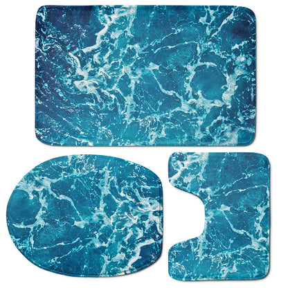 Ocean Surface Print 3 Piece Bath Mat Set