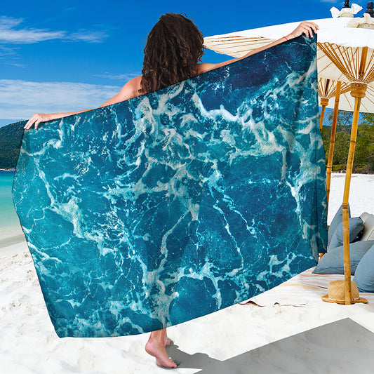 Ocean Surface Print Beach Sarong Wrap