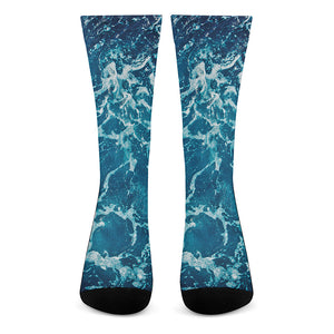 Ocean Surface Print Crew Socks