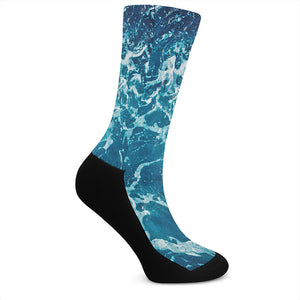 Ocean Surface Print Crew Socks