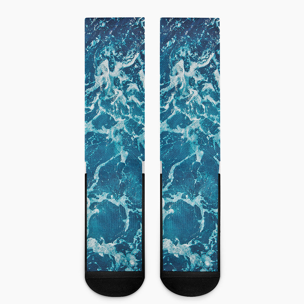 Ocean Surface Print Crew Socks