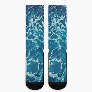 Ocean Surface Print Crew Socks