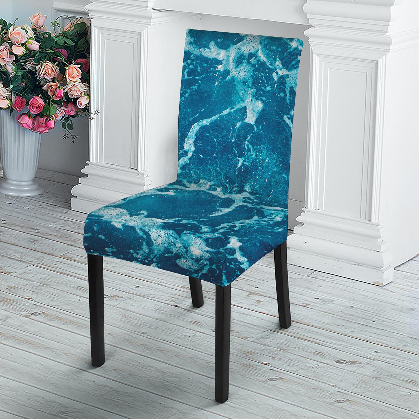 Ocean Surface Print Dining Chair Slipcover