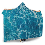 Ocean Surface Print Hooded Blanket