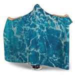 Ocean Surface Print Hooded Blanket
