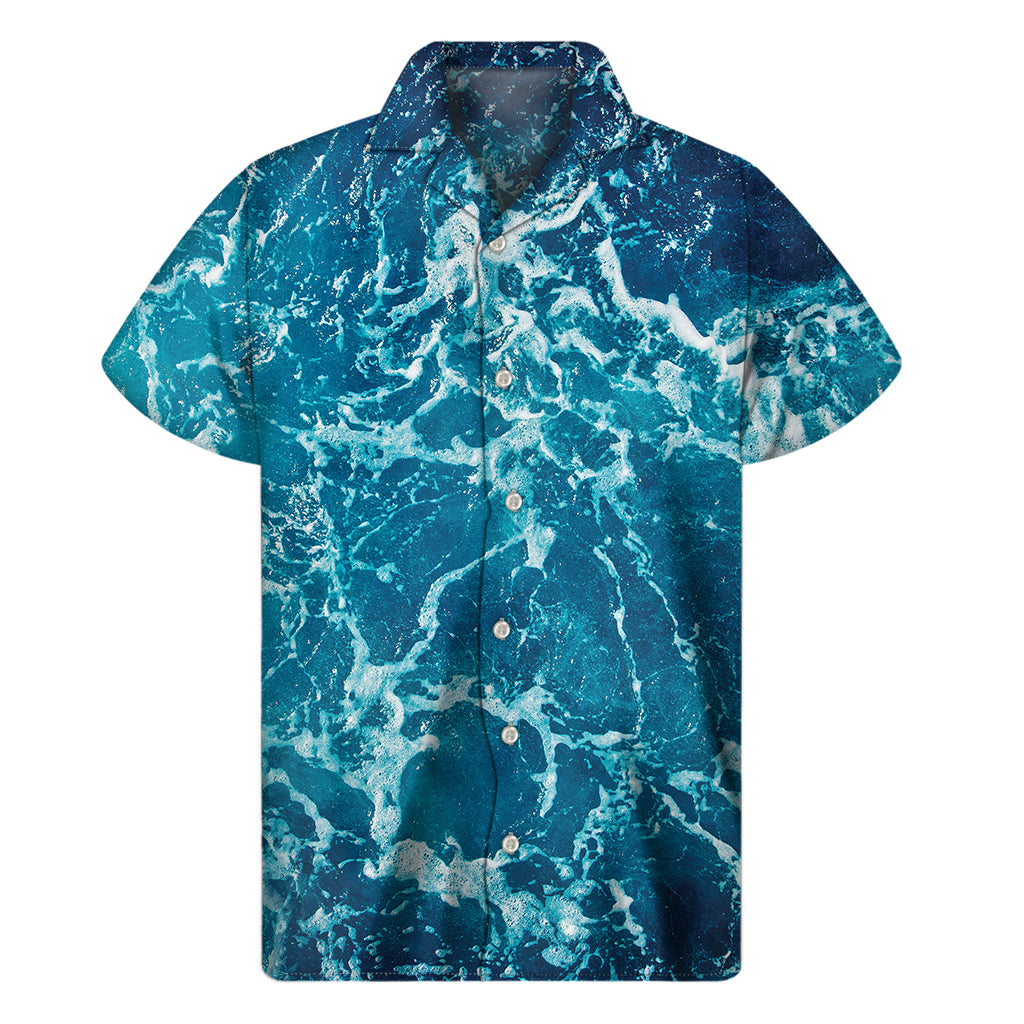 Ocean Surface Print Men's Short Sleeve Shirt