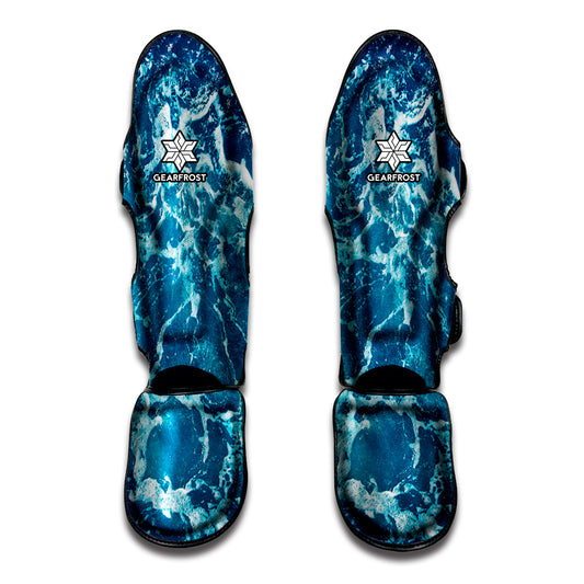 Ocean Surface Print Muay Thai Shin Guard