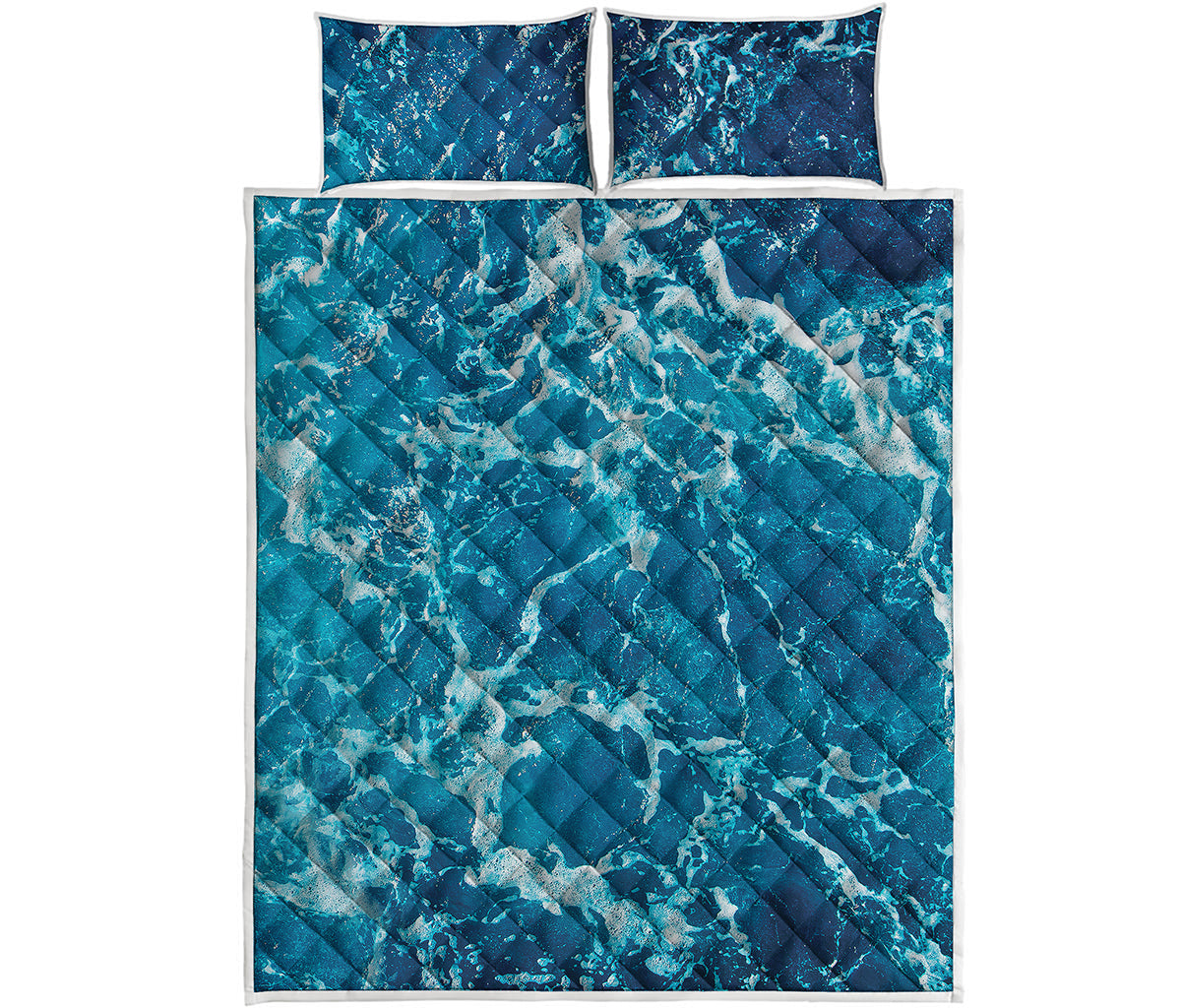Ocean Surface Print Quilt Bed Set