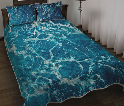 Ocean Surface Print Quilt Bed Set