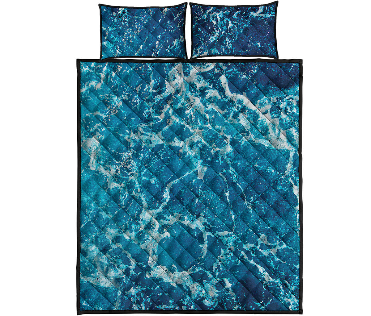 Ocean Surface Print Quilt Bed Set