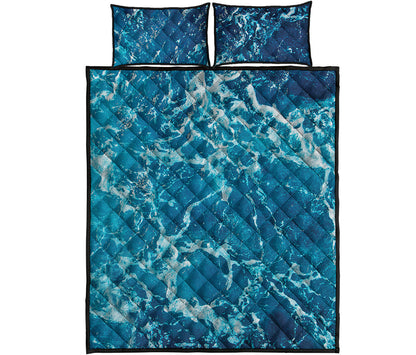Ocean Surface Print Quilt Bed Set