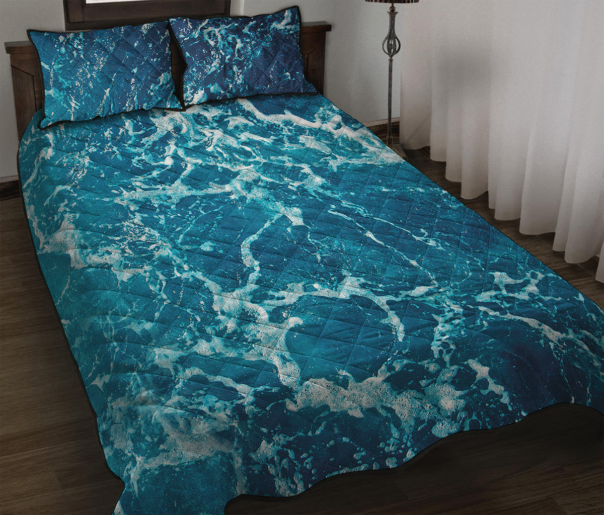 Ocean Surface Print Quilt Bed Set